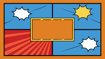 comic book blank layout pop art background with speech bubbles and sunburst effect editable template for text marketing and graphic design needs
