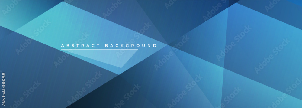 Aufkleber blue modern wide banner with geometric shapes. vector illustration abstract background