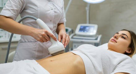 Obraz premium Woman receiving non-invasive body treatment