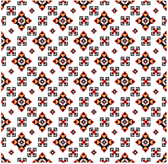 Traditional Ukrainian embroidery pattern with red and black geometric floral motifs. Seamless pixel vector ornament isolated on white background. Folk embroidery and ethnic textile concept