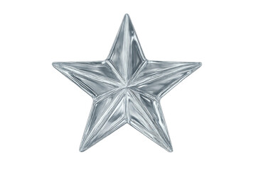 Obraz premium Silver metallic star glowing on transparent background, perfect for christmas decorations or festive projects