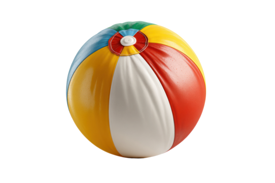 PNG Colorful inflatable beach ball with water droplets