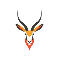 Stylized illustration of a gazelle's head, featuring vibrant colors and bold lines.