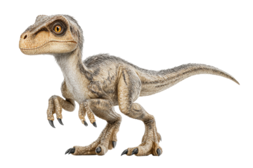 PNG Realistic velociraptor dinosaur with detailed scales and fierce expression