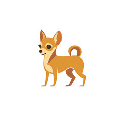 A cute cartoon illustration of a Chihuahua with a playful expression and a charming stance.