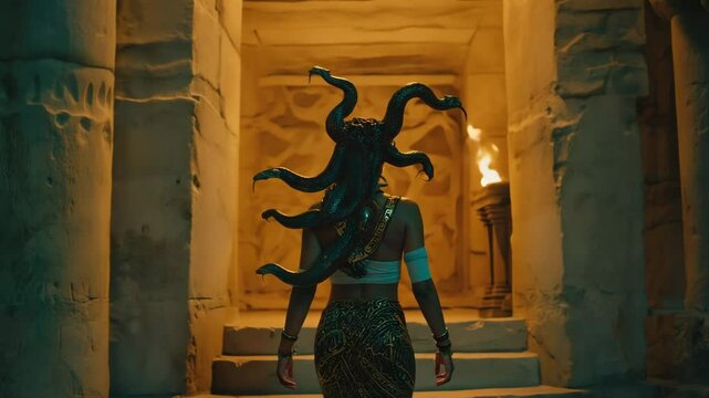 Medusa with many snakes.