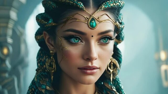 Medusa with many snakes.