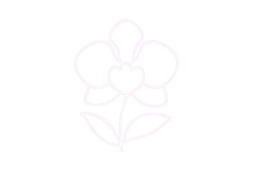 Minimalist line art representing an orchid, ideal for projects requiring a simple yet elegant floral touch with transparent background