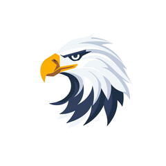 Obraz premium Stylized graphic of an eagle's head, featuring bold colors and sharp lines, exuding strength and freedom.