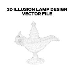 3d sketch design of a Lamp. Editable EPS file.