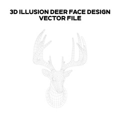 3d sketch design of a deer. Editable EPS file.