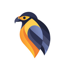Obraz premium Stylized graphic illustration of a bird with vibrant colors and smooth curves.