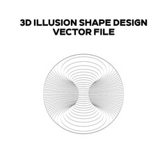 3d sketch design of a 3d illusion shape. Editable EPS file.