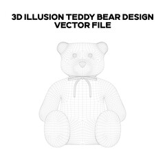 3d sketch design of a teddy bear. Editable EPS file. © Shahzeb Malik
