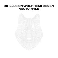 3d sketch design of a Wolf. Editable EPS file.