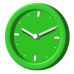 green clock isolated on white