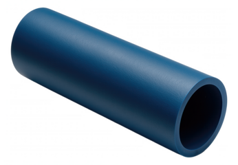 Blue plastic pipe used for cold water supply in a private house, resistant to corrosion and scaling.
