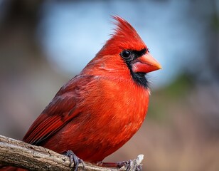 close up view of a vibrant cardinal perched on a branch