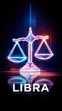 Libra scales bow astrology title vertical video
