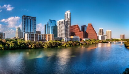 Fototapeta premium austin texas usa skyline on the colorado river