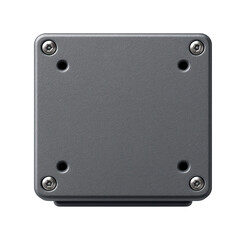 Obraz premium A metal junction box with a powder-coated finish, suitable for garage electrical installations.