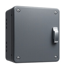 Fototapeta premium A junction box with a lockable cover, ensuring security and tamper prevention for outdoor installations.
