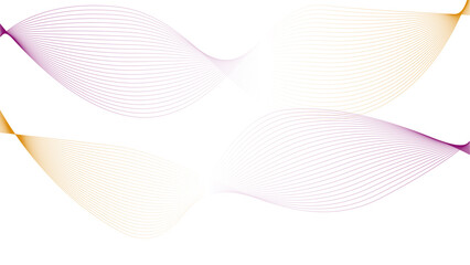 Vector curvy abstract line art wavy flowing dynamic colorful lines white background in concept music or sound, wave, wind, information flow	