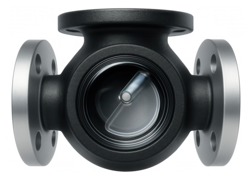 Flanged check valve designed for a private residence's pool pumping system to regulate water flow.