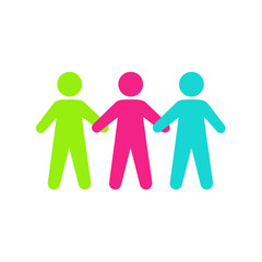 Three figures holding hands