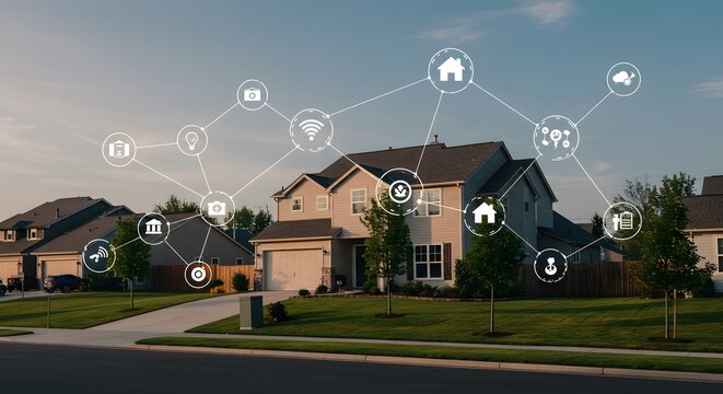 Smart Home Technology: A Connected Suburban Neighborhood