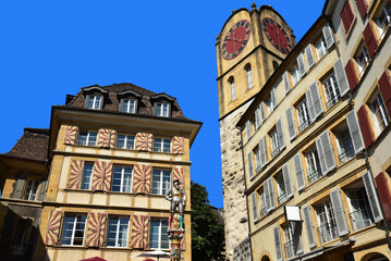 Fototapeta premium Place du vieux Neuchâtel. Suisse 