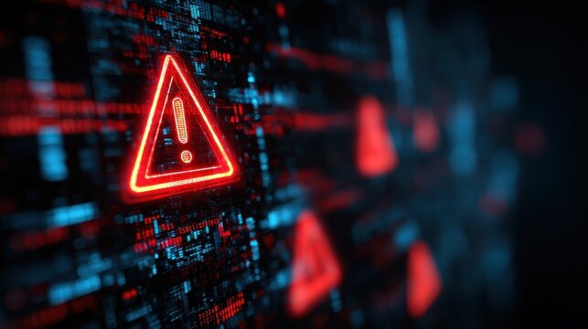 Cyber Threat Detected in Digital Code Interface, Alert System Highlighting Security Vulnerability in Cyber Environment