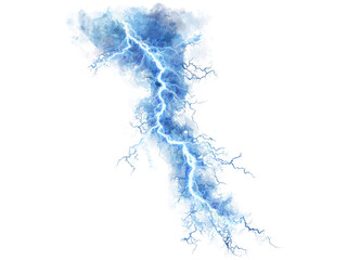 Fototapeta premium Abstract lightning bolt watercolor storm cloud design, Isolated On Transparent Background, Png