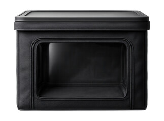 Obraz premium Stackable fabric storage box with a transparent window for visibility in a garage.