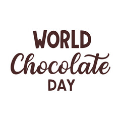 World Chocolate Day Typography Design in Brown Script on White Background