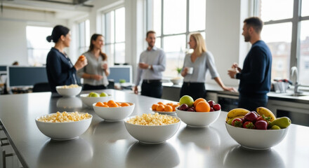 Office Breakroom with Healthy Snacks - Photo