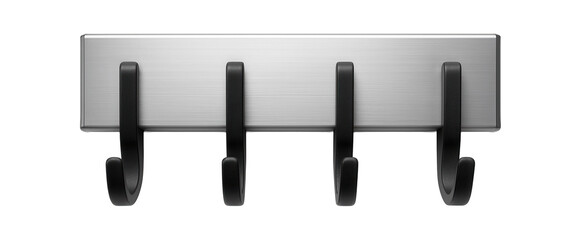 Aluminum mop holder with multiple hooks for a garage in a private residence.