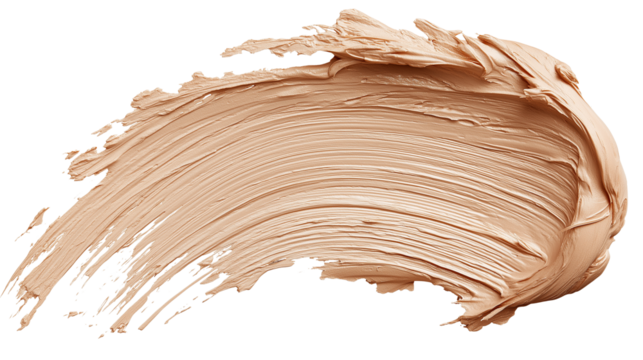 Rich concealer smudge with creamy texture, beige neutral shade, PNG