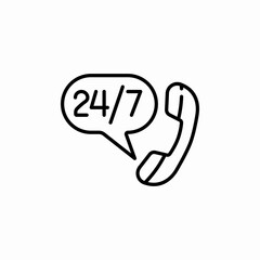 Fototapeta premium 24 hours call icon sign vector