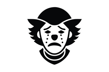 clown crying vector icon