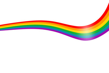 Waving rainbow banner ,isolated on transparent background, Symbol of LGBT gay pride