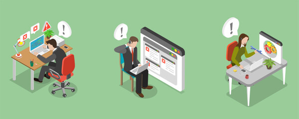 3D Isometric Flat Vector Illustration of Consulting Services, Software Support