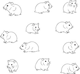 Obraz premium vector illustration of a hamsters