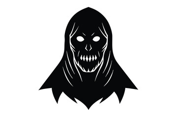 eyeless haunted face vector icon