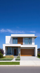 Modern Two-Story House in Suburban Setting