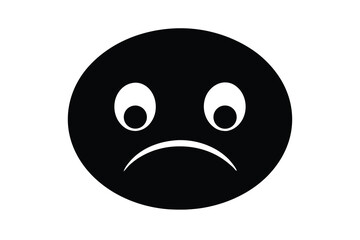 floating sad face vector icon