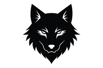 ghostly wolf face vector icon