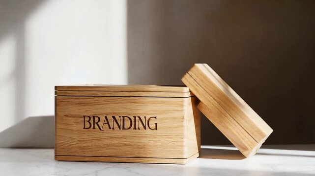 Wooden Soap Storage Box opening wooden soap box with branding Video. Ai generated.
