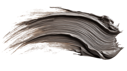 Smudge of brow pomade with creamy texture and angled brush lines, PNG