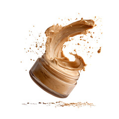 Dynamic Splash of Liquid Foundation in Jar

